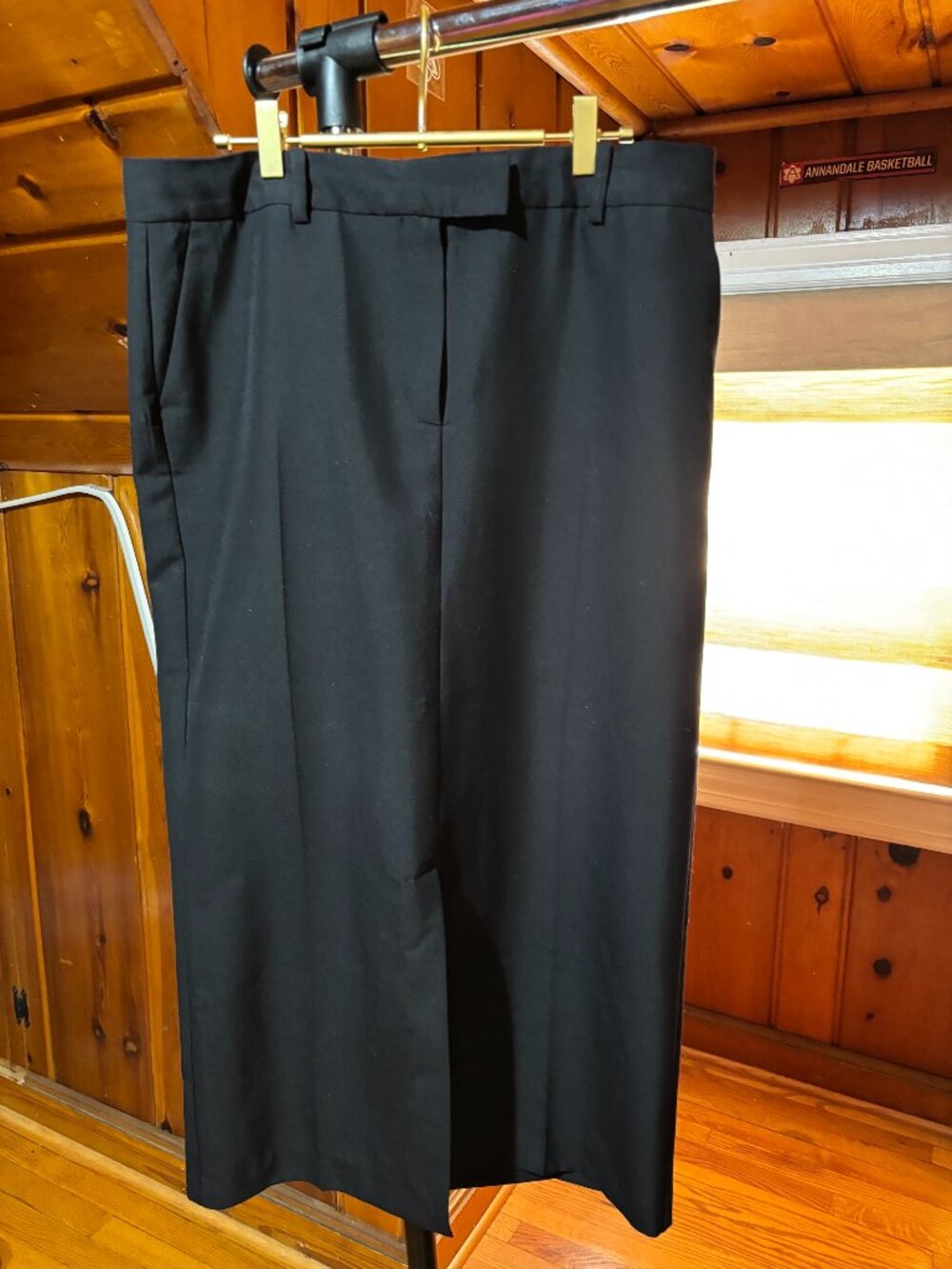 Mango, size 10, black, tab front skirt with front slit